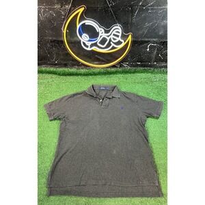 Polo Ralph Lauren Shirt Mens Size LG Dark‎ Gray Short Sleeve Rugby Preppy
